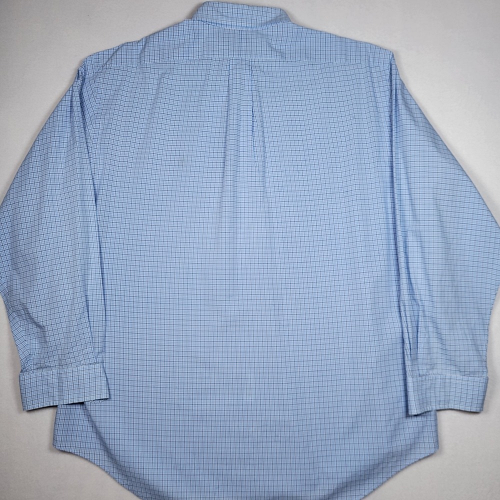 Ralph Lauren Shirt Mens 16 1/2 Blue Yarmouth Cotton Check Button Down - Picture 7 of 7